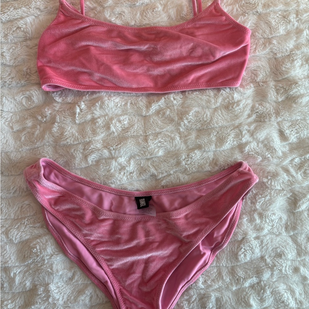 Triangl Swimwear Pink Bikini Set Velvety Texture